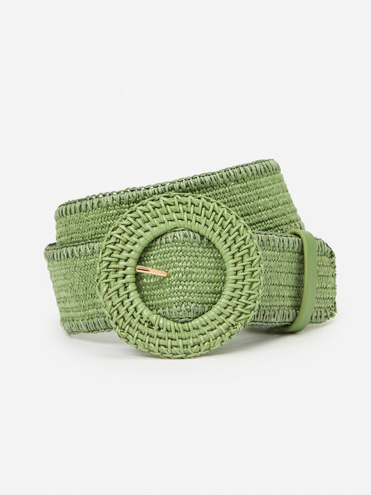 J.McLaughlin Popie belt in light green made with grasscloth.