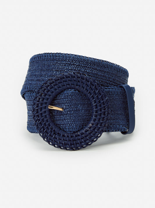 J.McLaughlin Popie belt in navy made with grasscloth.