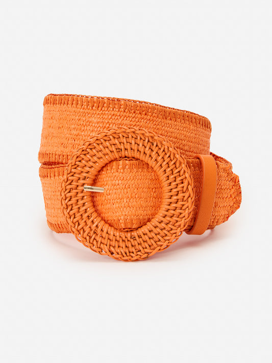 J.McLaughlin Popie belt in orange made with grasscloth.