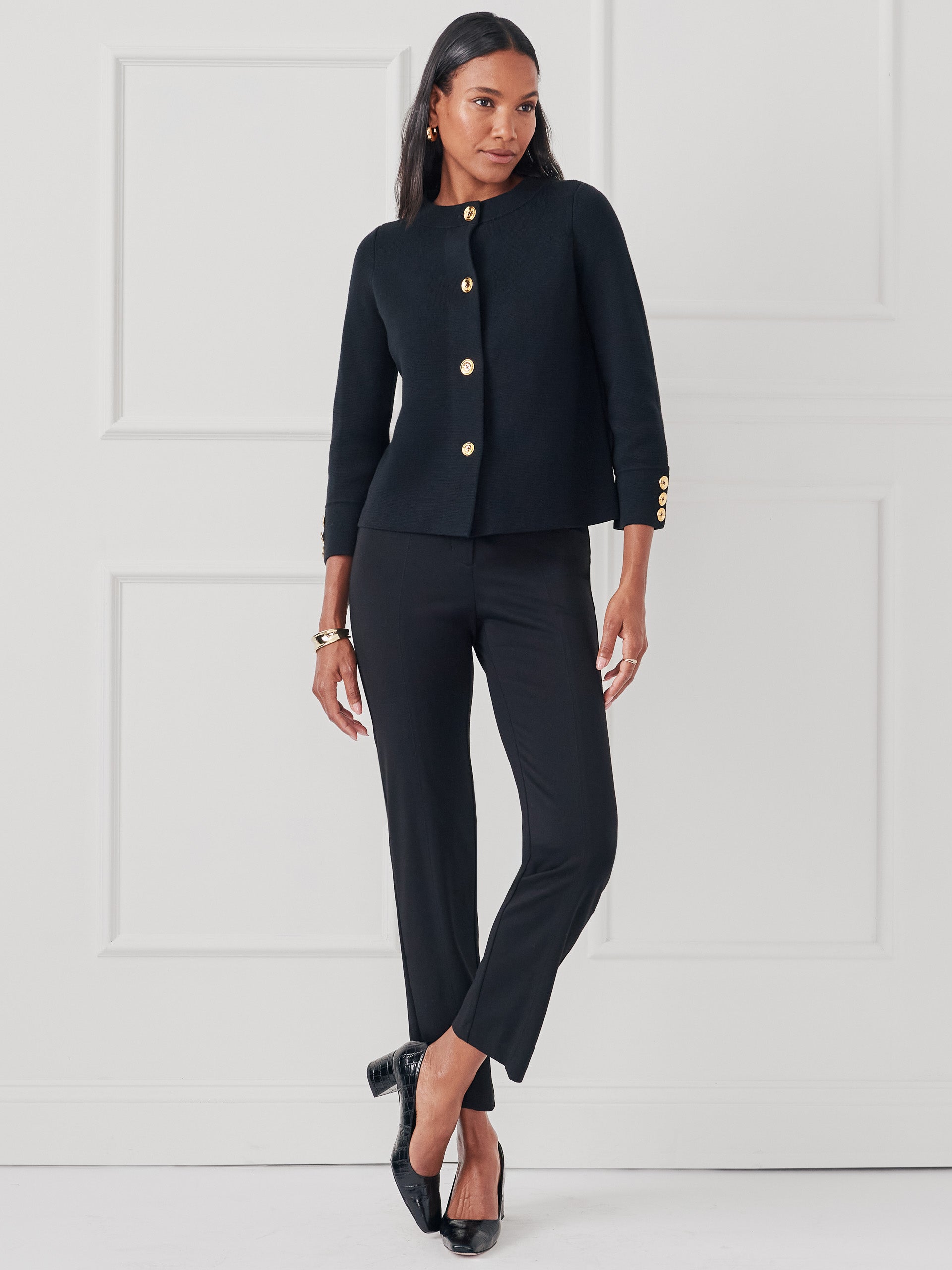 J.McLaughlin Prima cardigan in black made with cotton/modal.