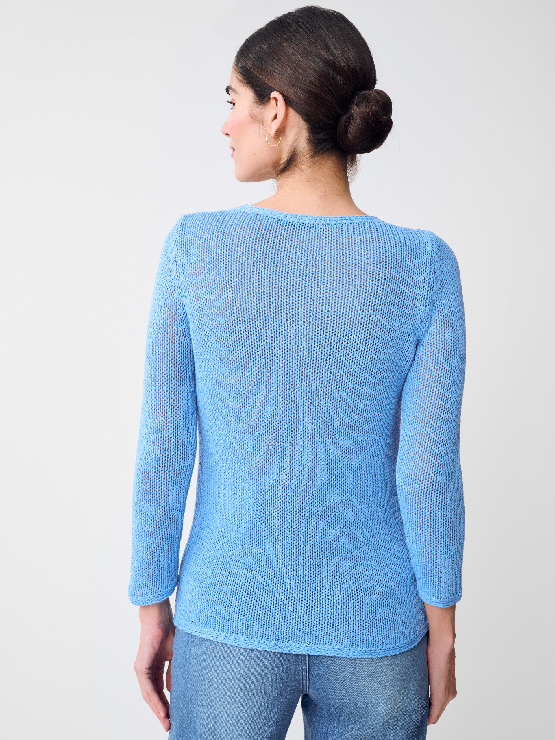 J.McLaughlin Raelyn sweater in Heaven Blue made with Linen/Cotton. 