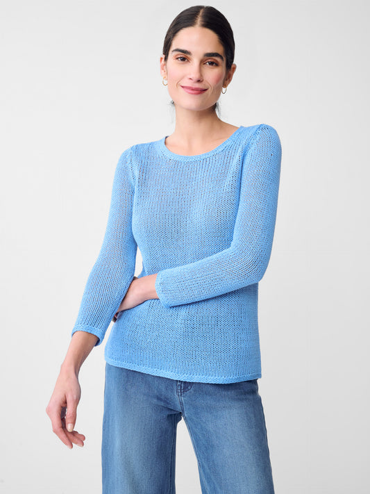 J.McLaughlin Raelyn sweater in Heaven Blue made with Linen/Cotton. 