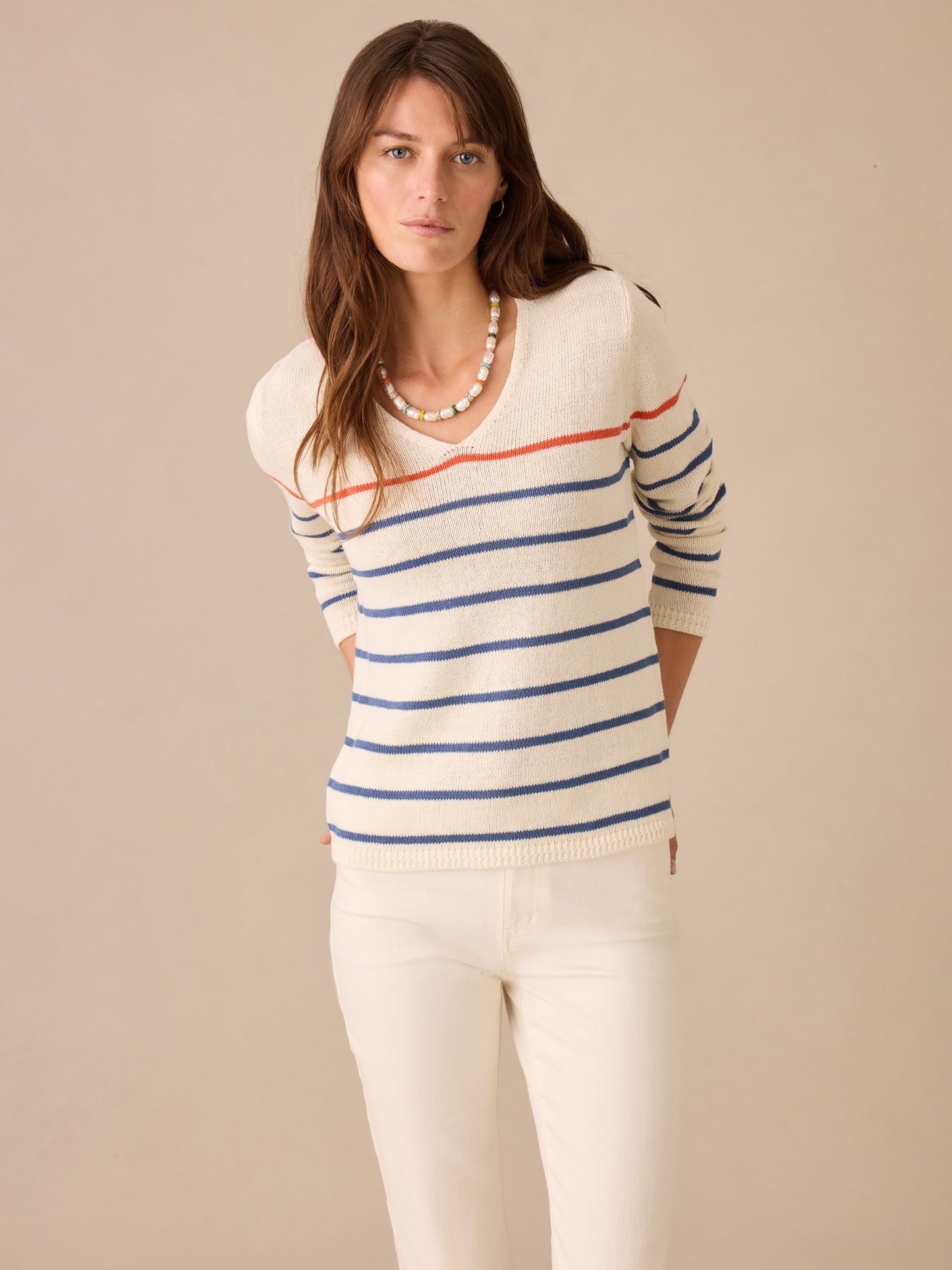 Ramona Linen Blend Sweater in Stripe