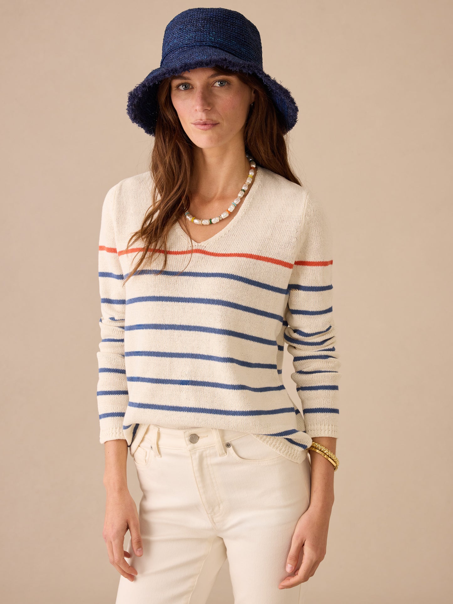 Ramona Linen Blend Sweater in Stripe