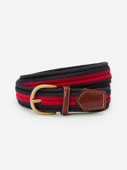 J.McLaughlin Ray belt in navy/red made with cotton.