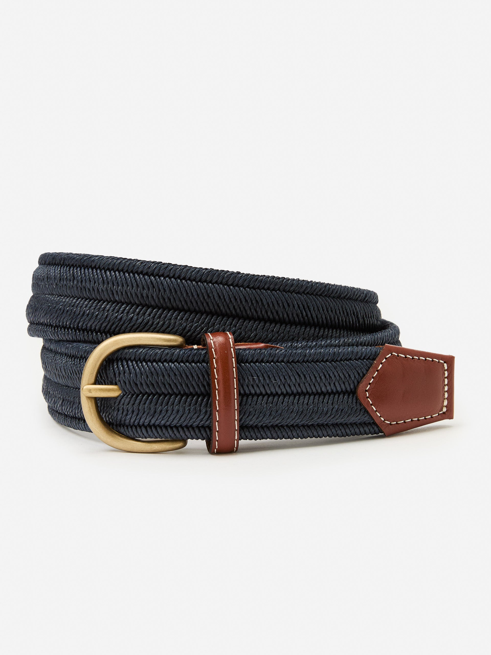 J.McLaughlin Ray belt in navy made with cotton webbing.