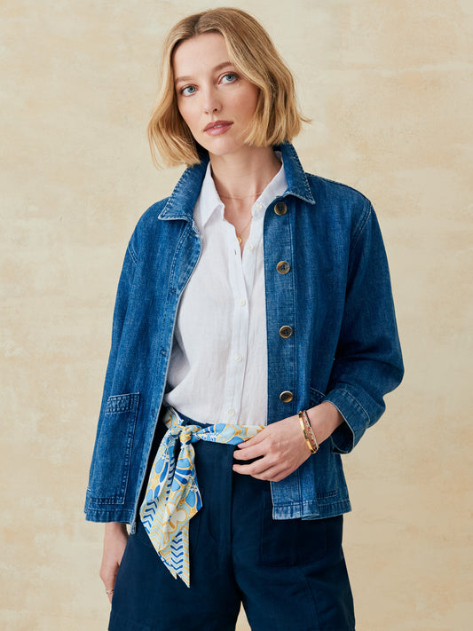 J.McLaughlin Rayna in denim made with cotton. 