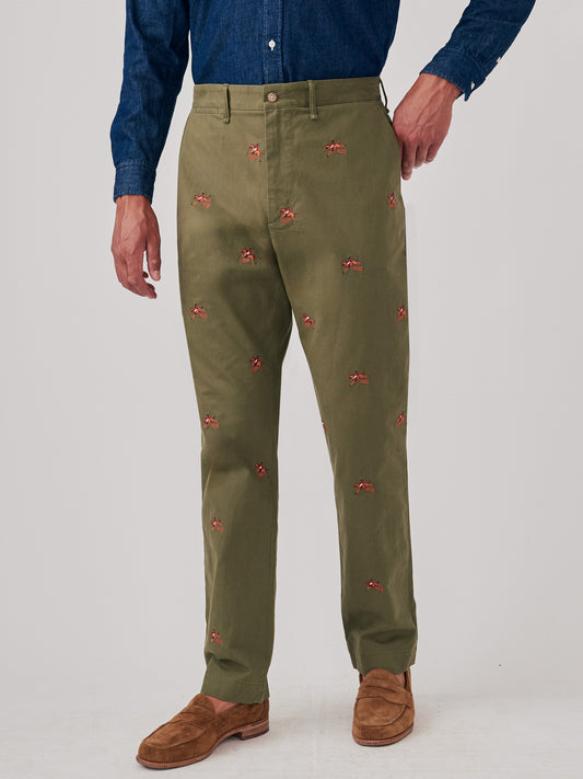 J.McLaughlin Redding chinos in olive made with 100% cotton.