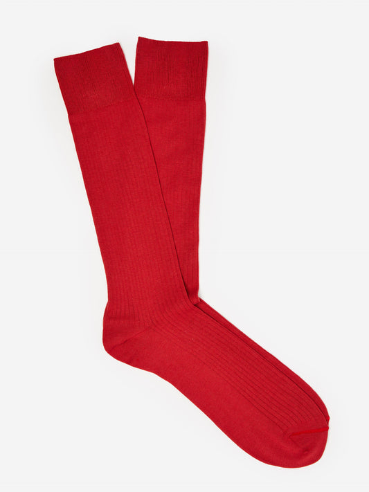 J.McLaughlin Ribbed socks in red made with cotton.