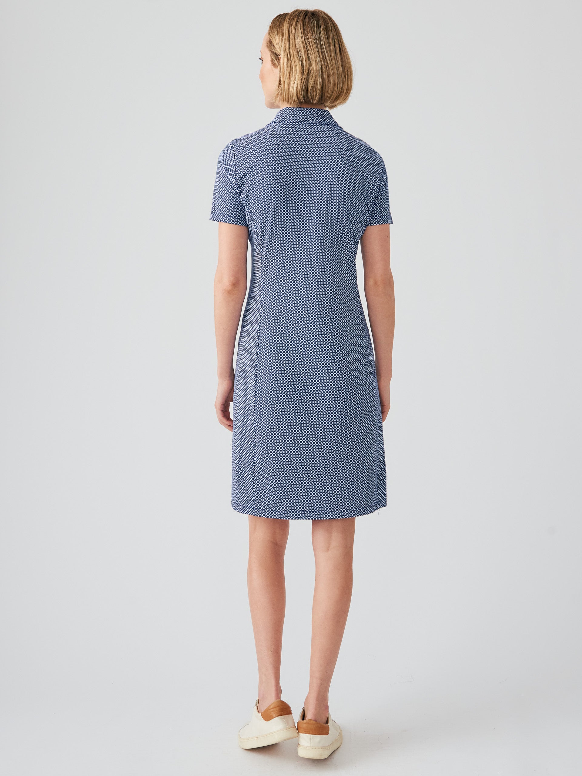 J.McLaughlin Ritchie dress in navy/white made with Catalina cloth.