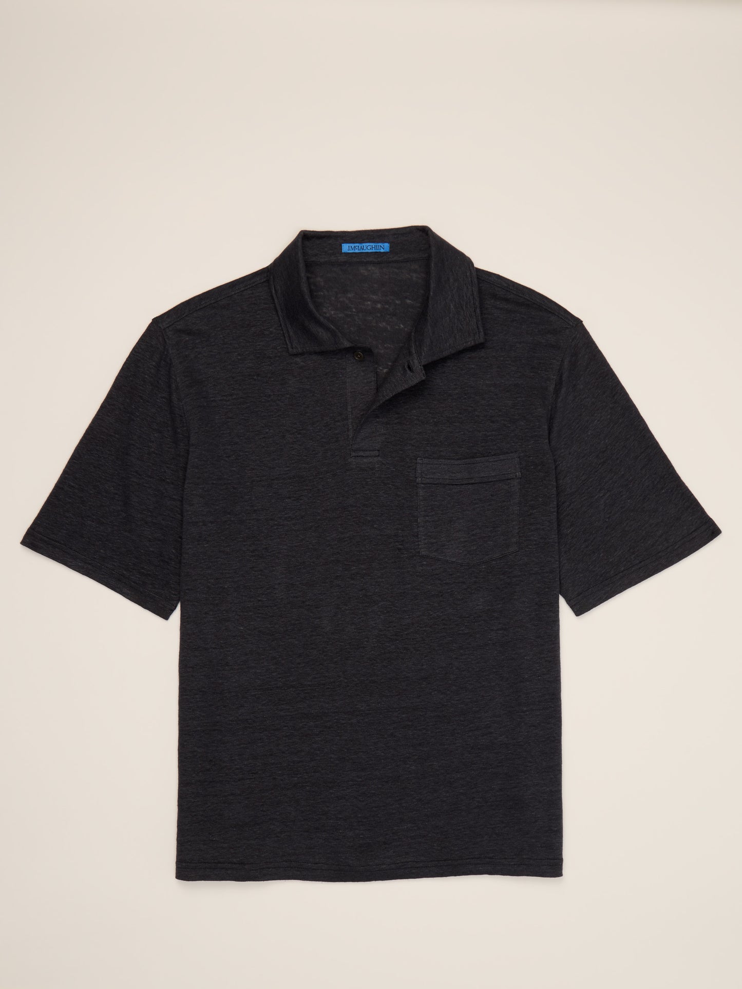 J.McLaughlin RIva linen polo in navy made with linen.
