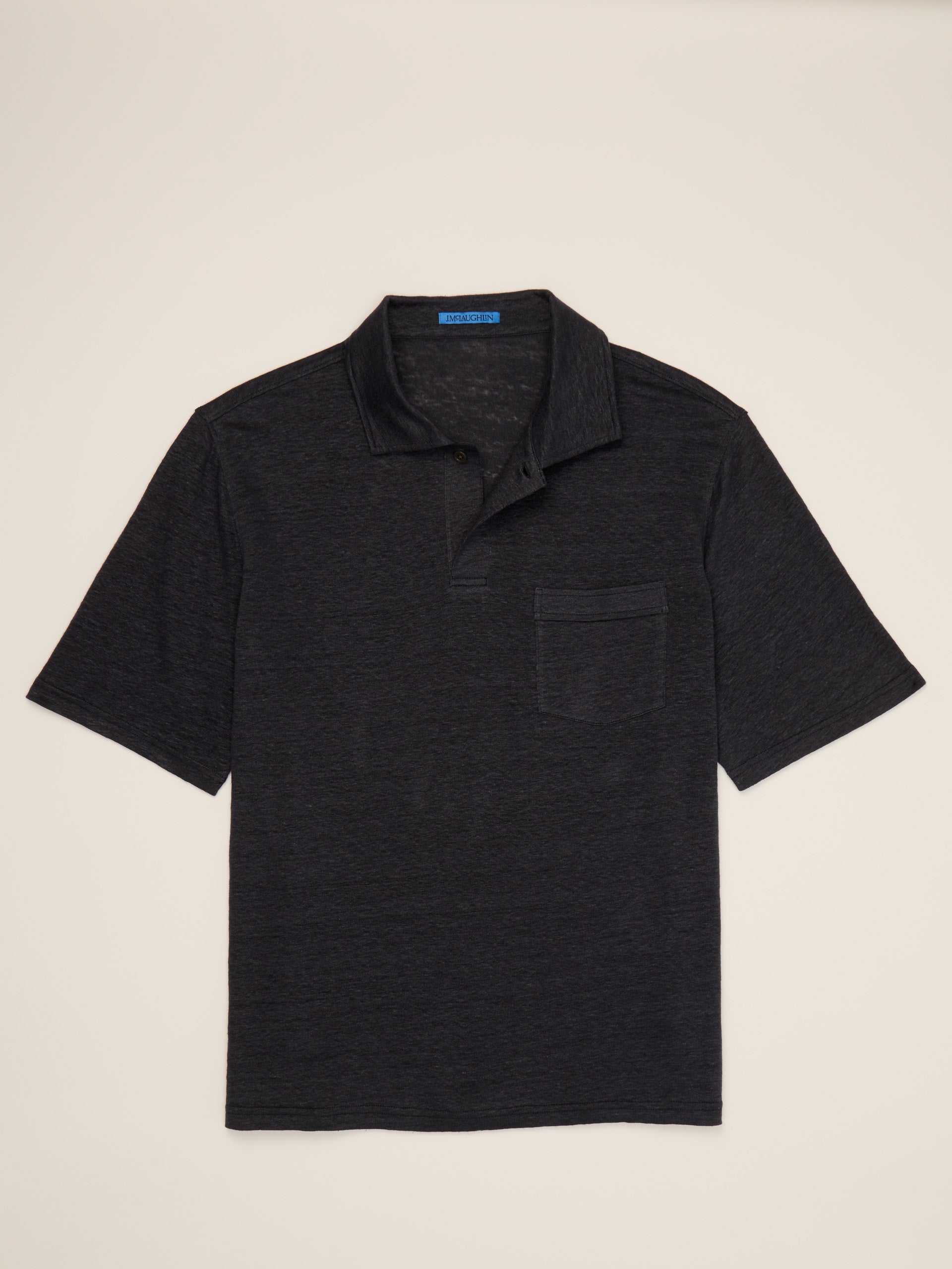 J.McLaughlin RIva linen polo in navy made with linen.