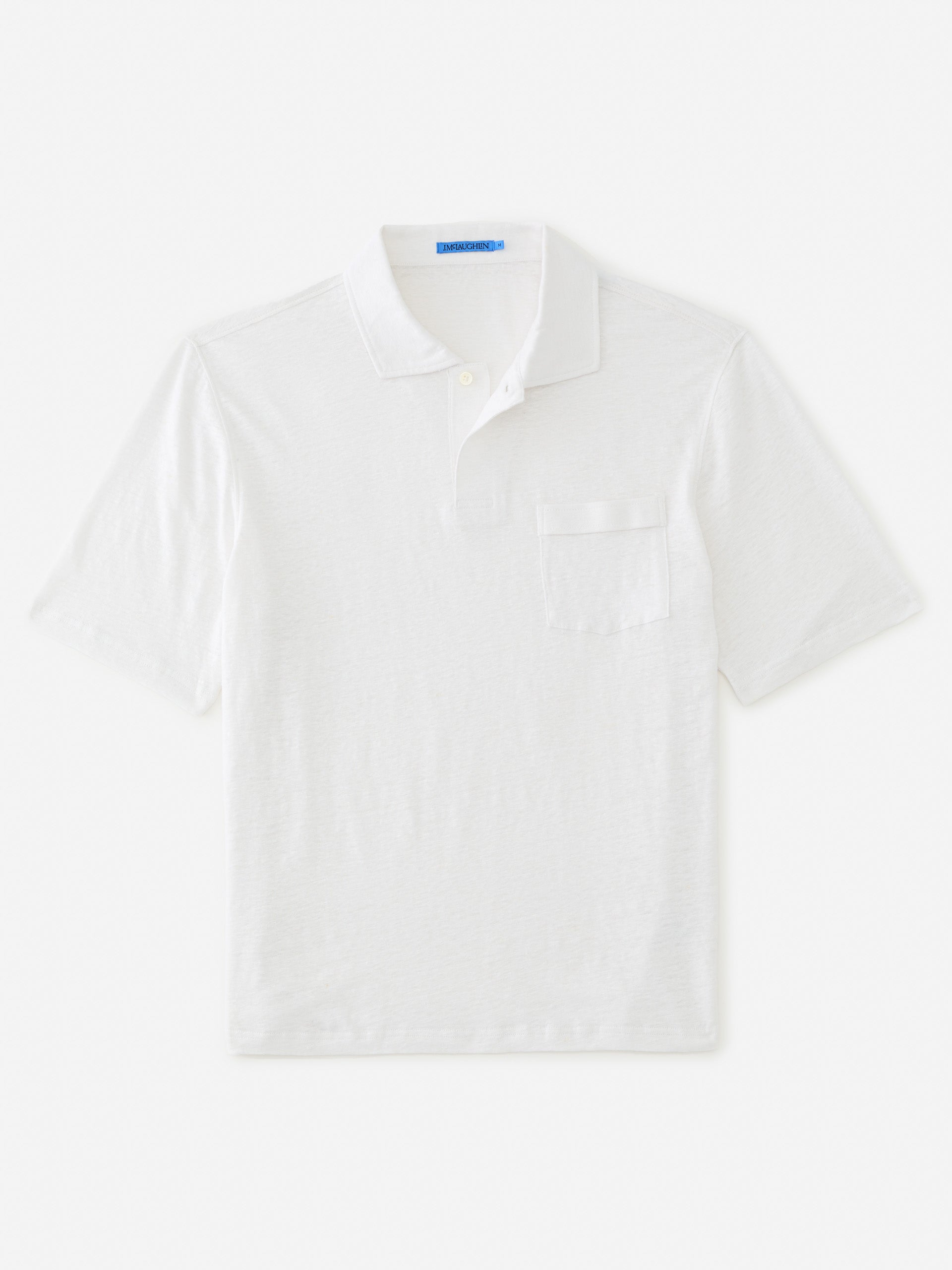 J.McLaughlin Riva polo in white made with linen.