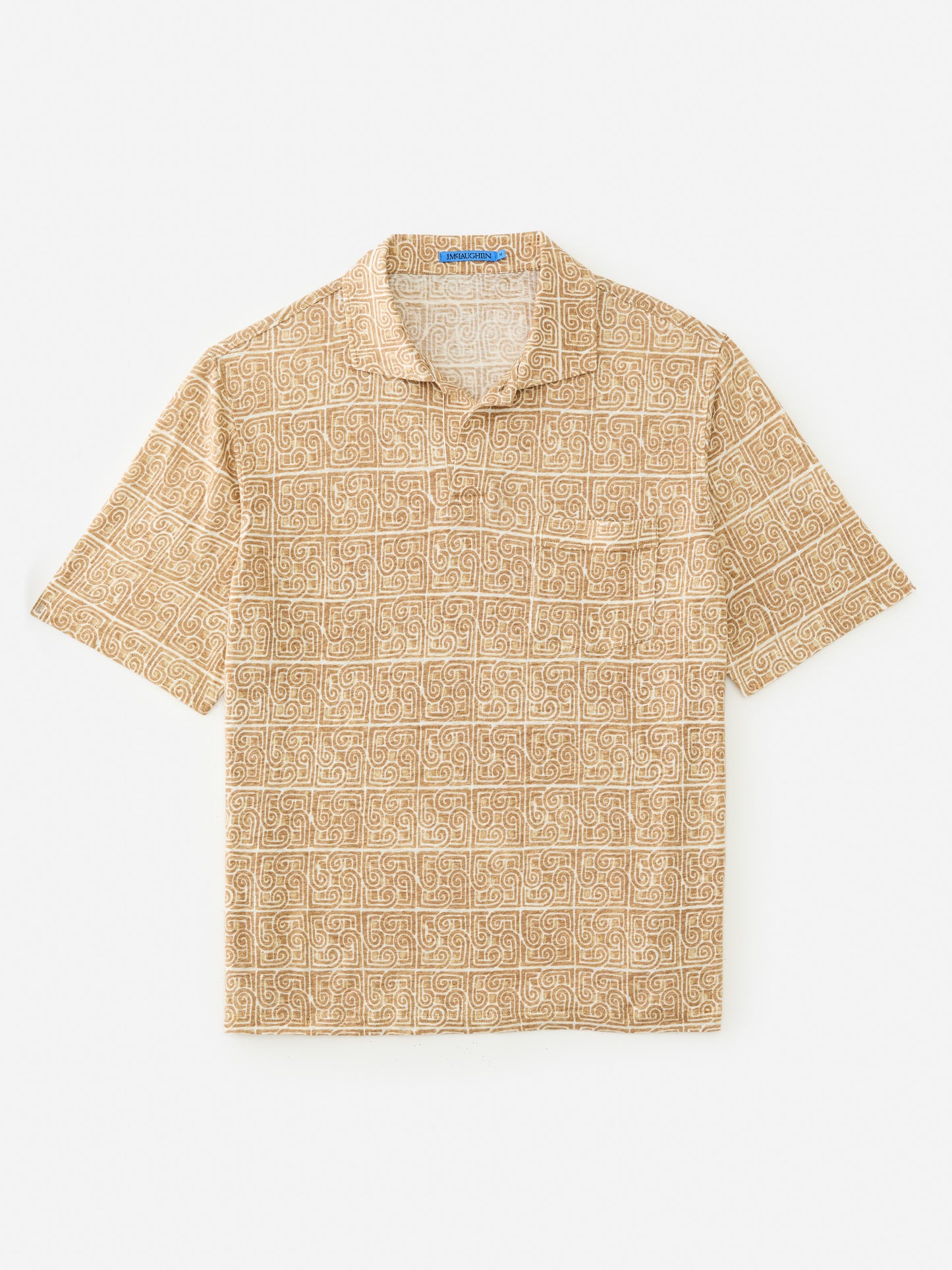 J.McLaughlin Riva polo in white/tan made with linen.