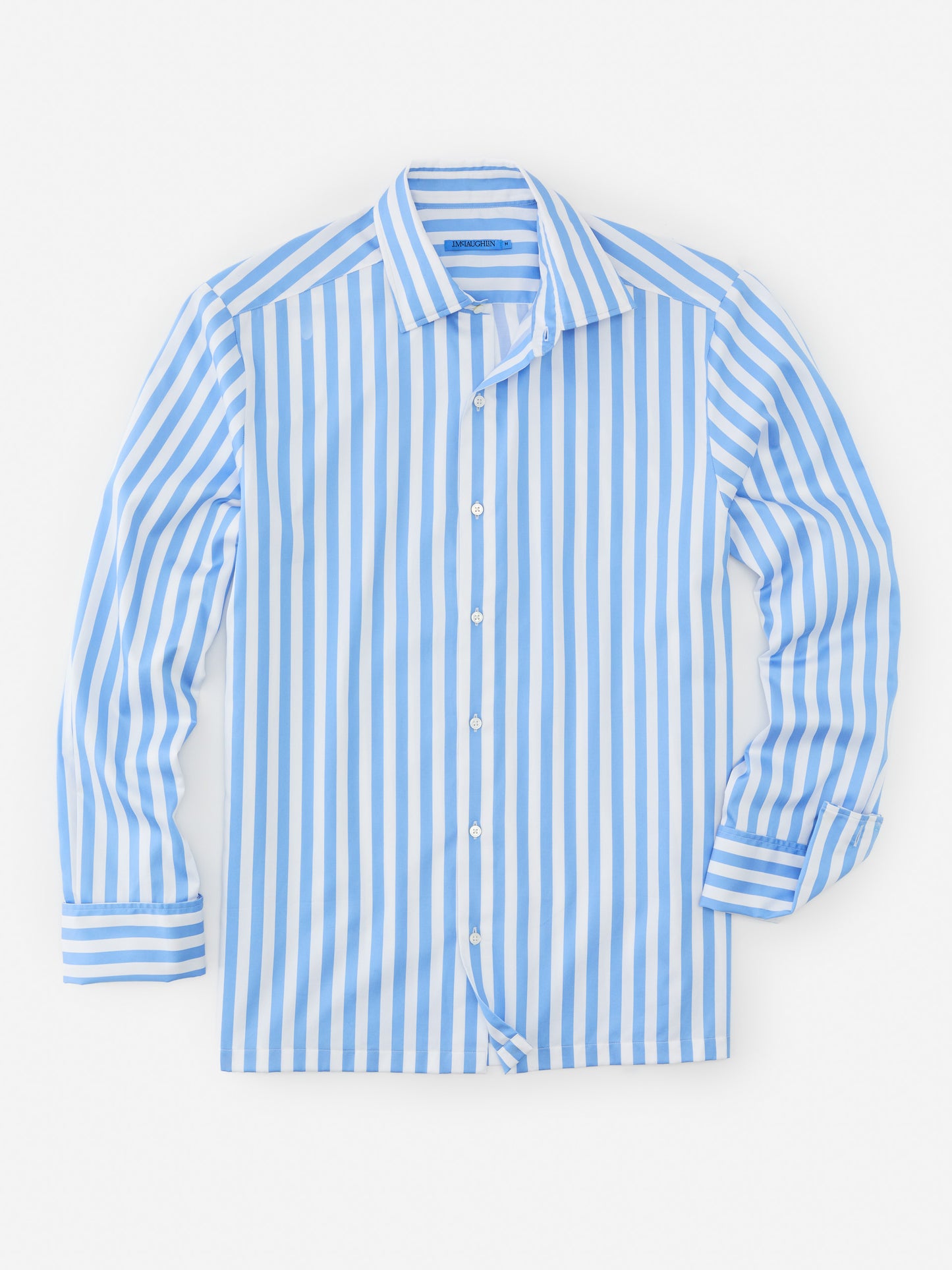 J.McLaughlin Rivera shirt in blue/white made with cotton sateen.