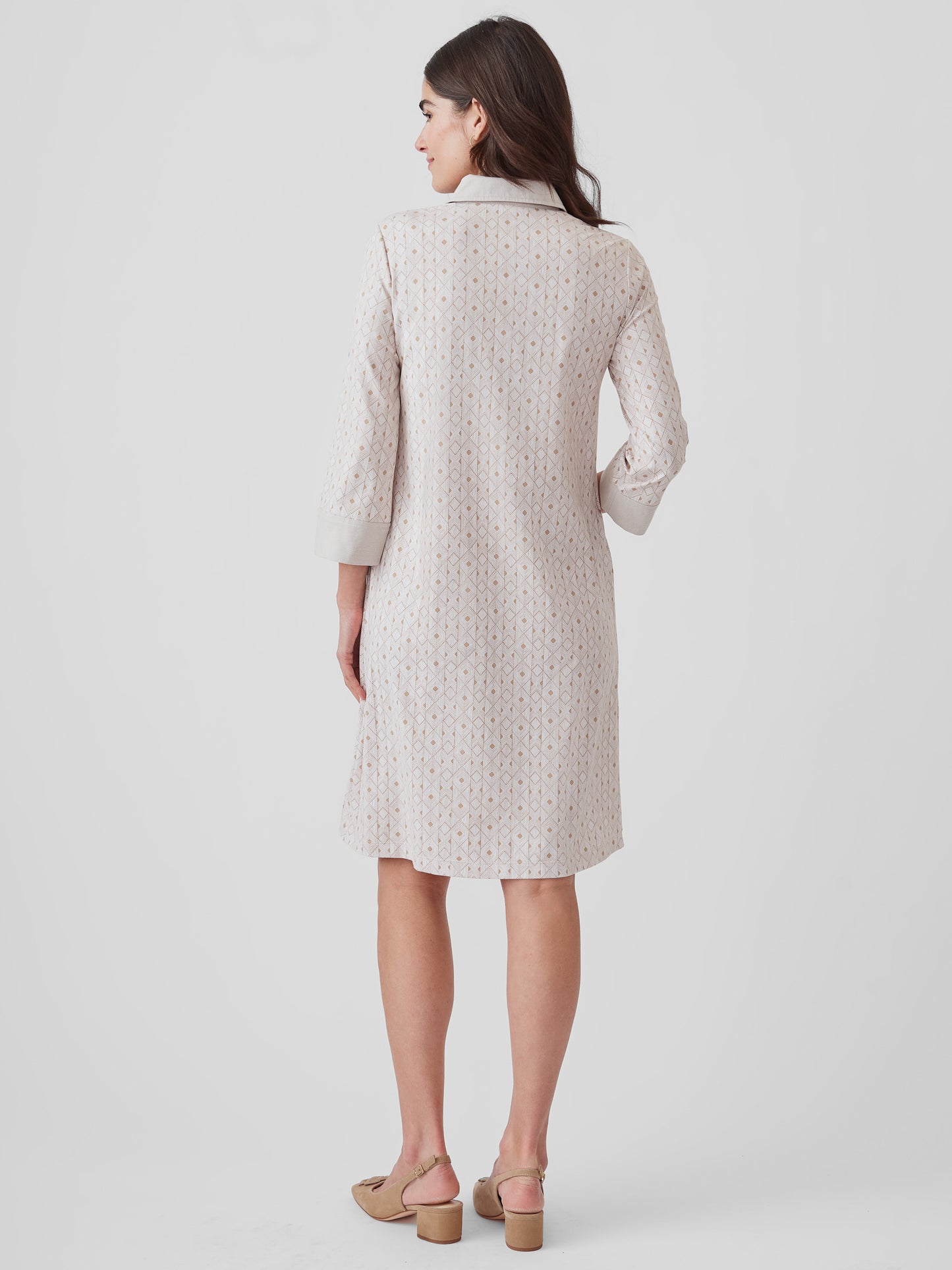 J.McLaughlin Rollins dress in tan/white made with catalina cloth. 