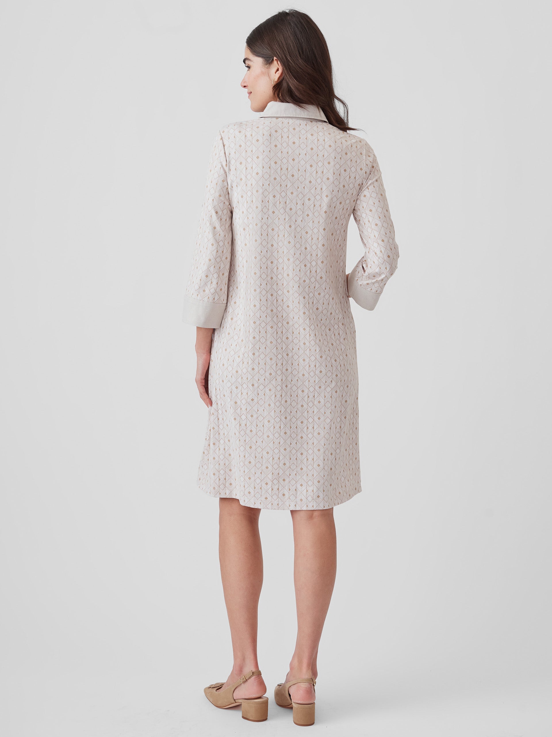 J.McLaughlin Rollins dress in tan/white made with catalina cloth. 