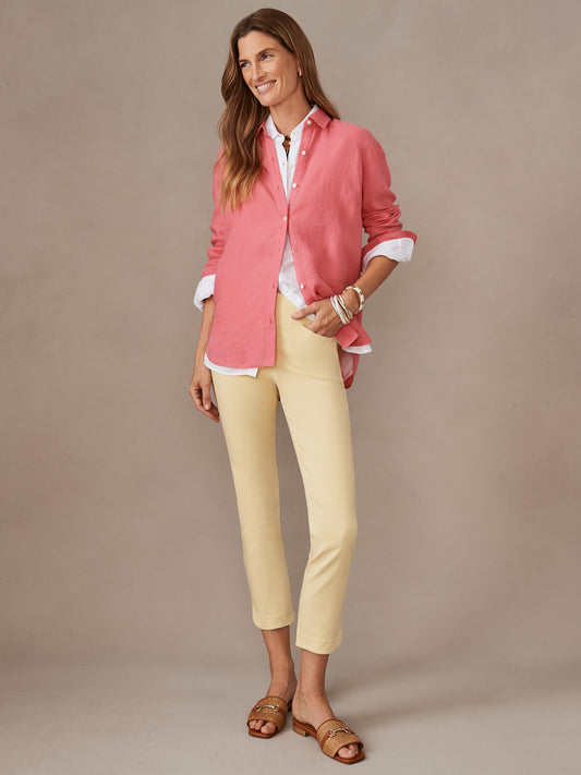 J.McLaughlin Romilly pants in creamt yellow made with amelia cloth.