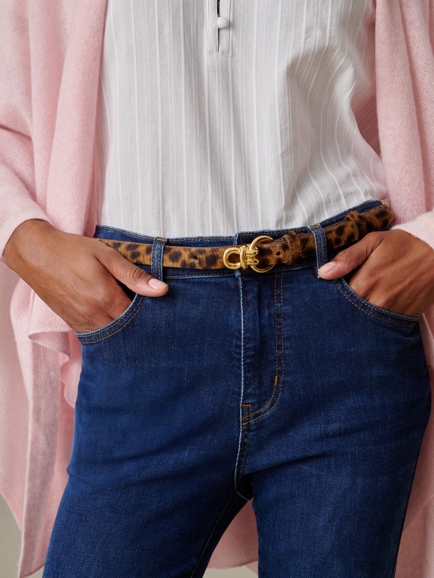 Natalie Pony Hair Belt in Leopard