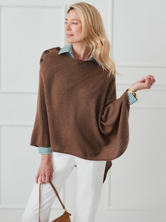 J.McLaughlin Saanvi poncho in coffee made with cashmere. 