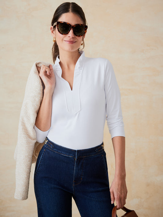 J.McLaughlin Sahara top in white made with catalina cloth. 