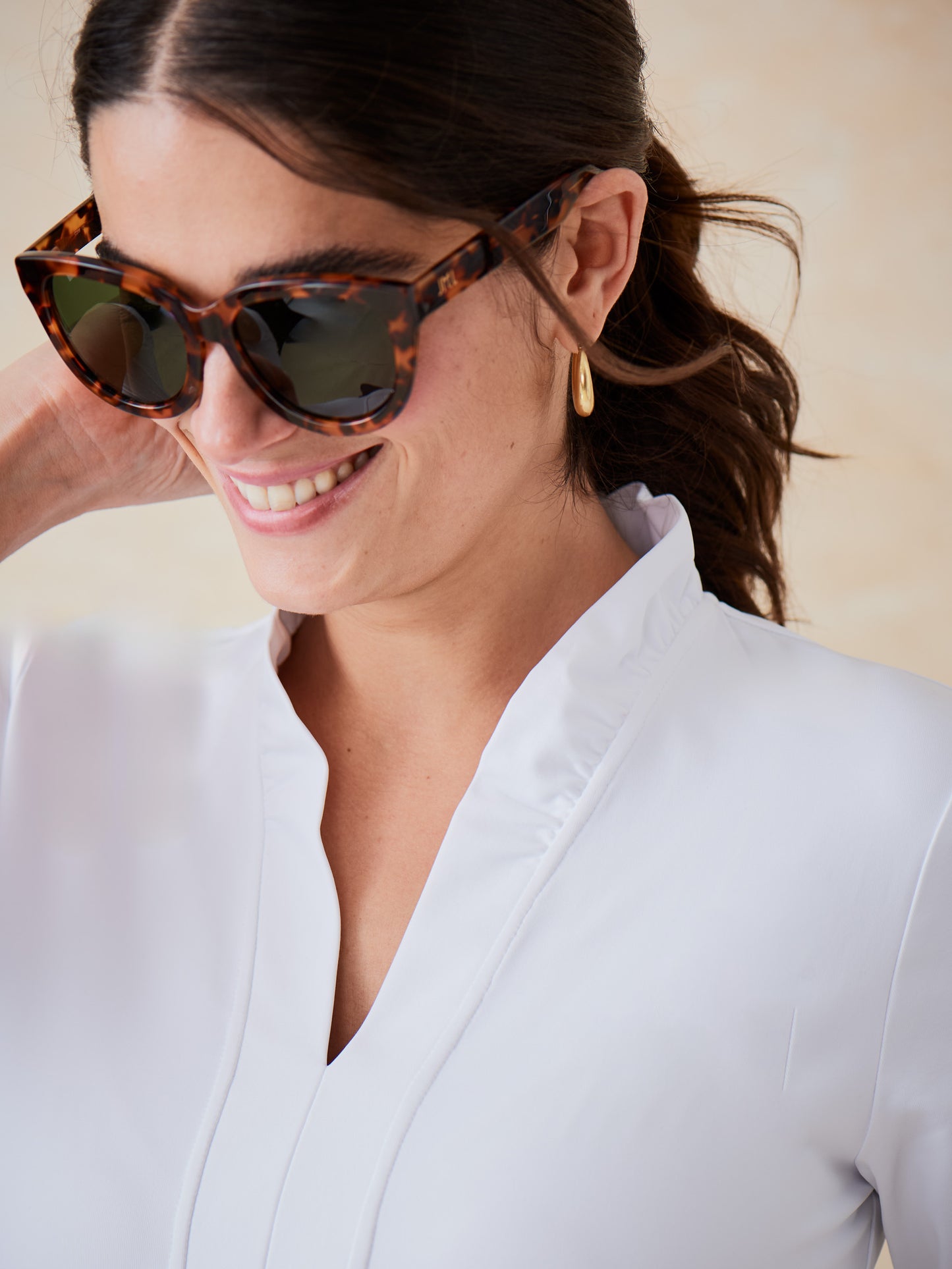 J.McLaughlin Sahara top in white made with catalina cloth. 