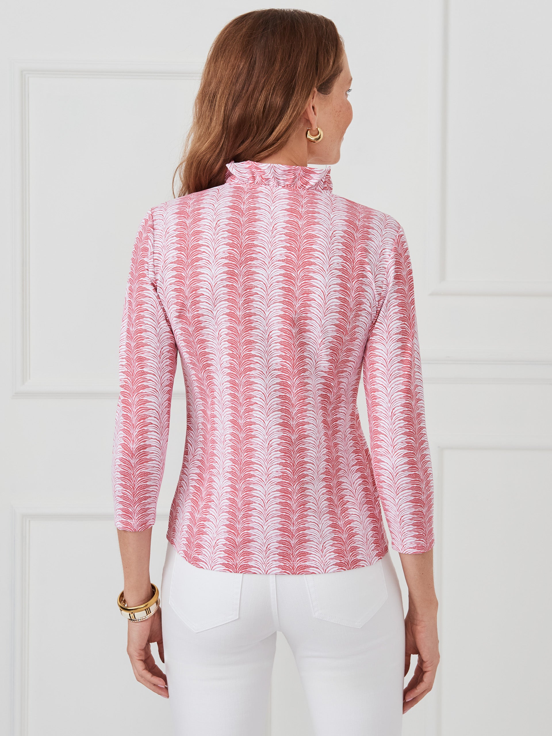 J.McLaughlin Sahara top in white/rose made with catalina cloth.