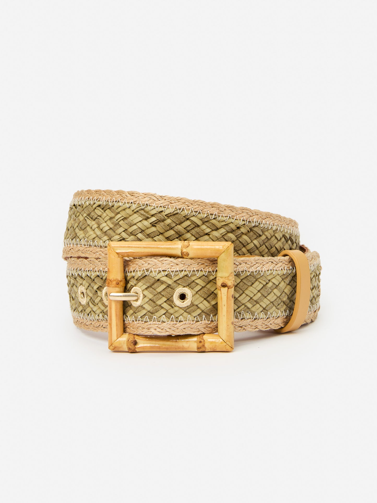 J.McLaughlin Sandie belt in natural made with straw.