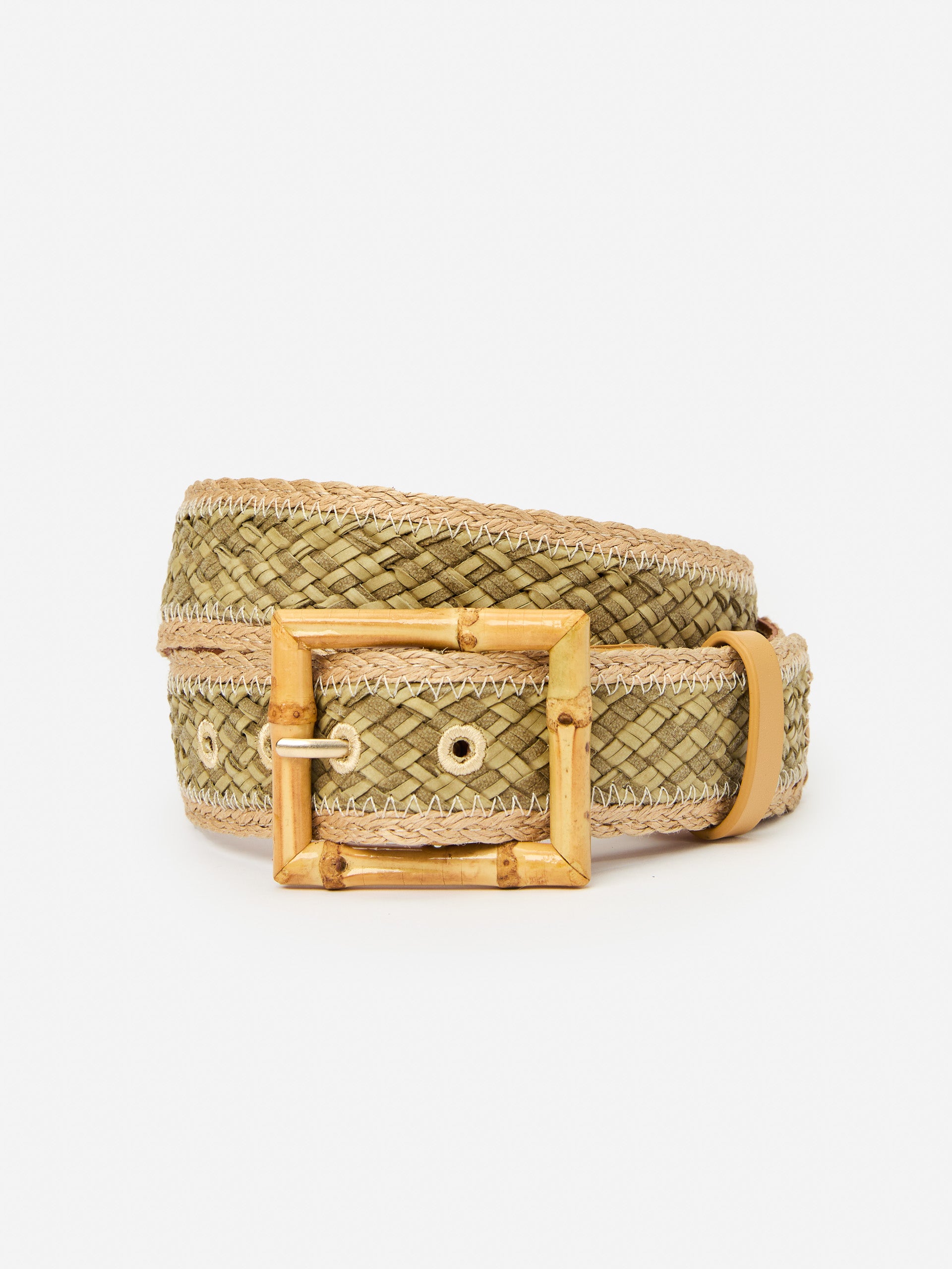J.McLaughlin Sandie belt in natural made with straw.