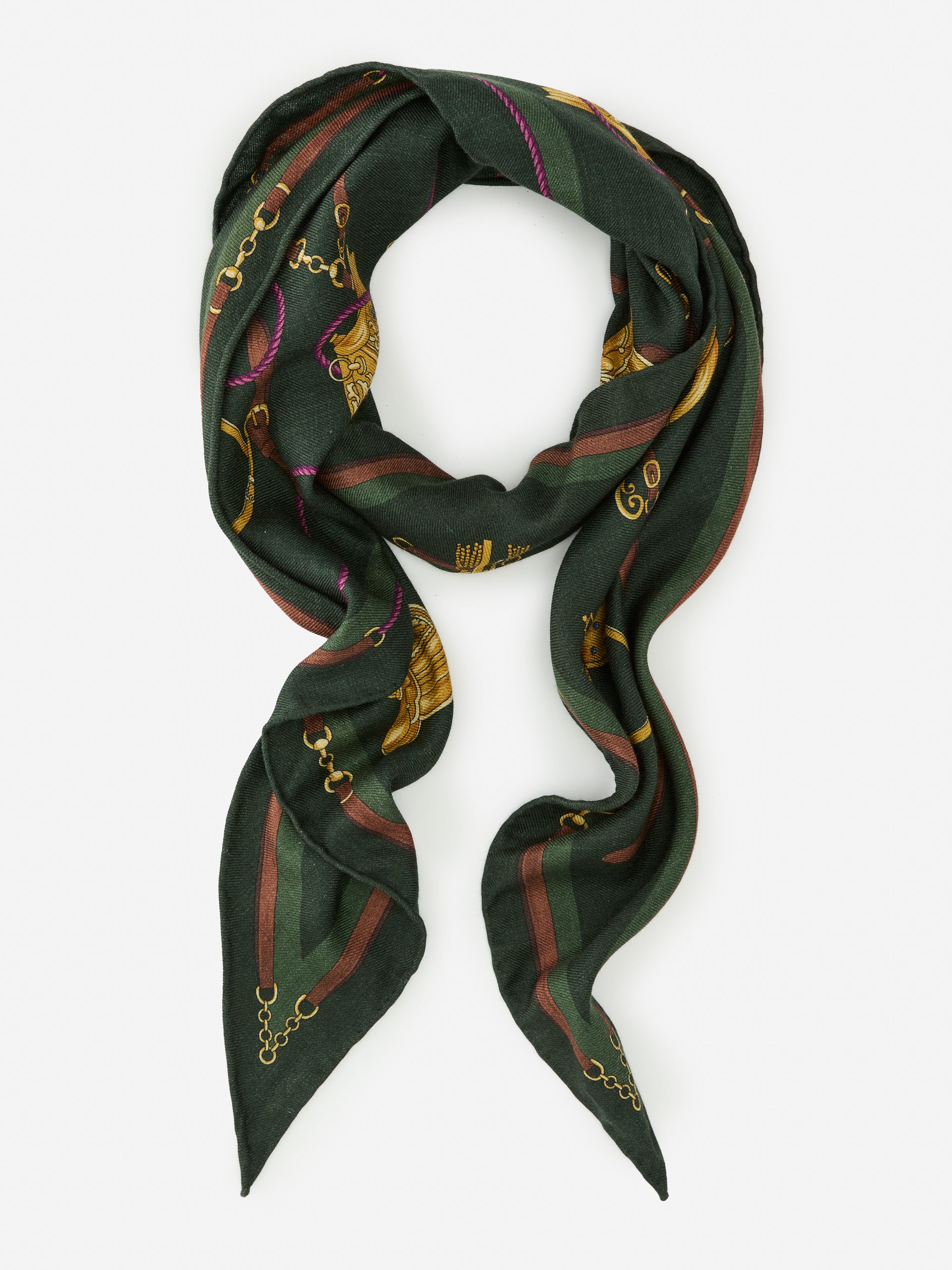 J.McLaughlin Sarita scarf in olive/brown made with cashmere and silk. 