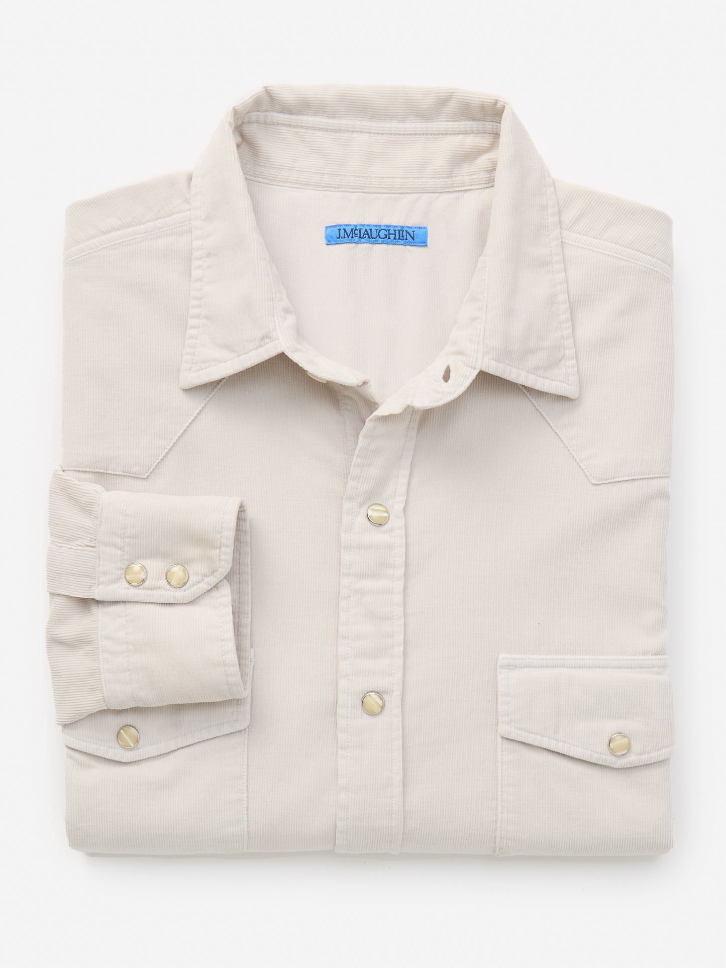 J.McLaughlin Scotto shirt in pumice made with cotton.