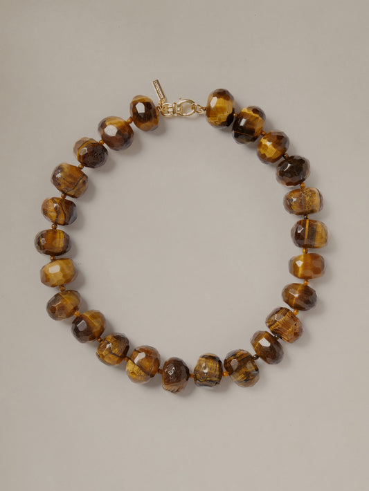 Tigers Eye Bead Necklace by J.McLaughlin featuring polished golden brown beads and a classic clasp for timeless everyday style