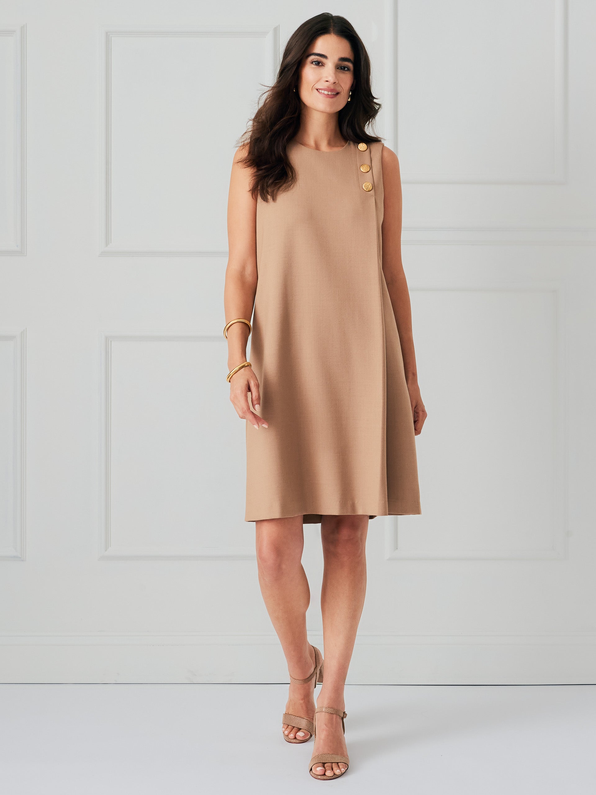 J.McLaughlin Shea dress in camel/brown made with wool. 