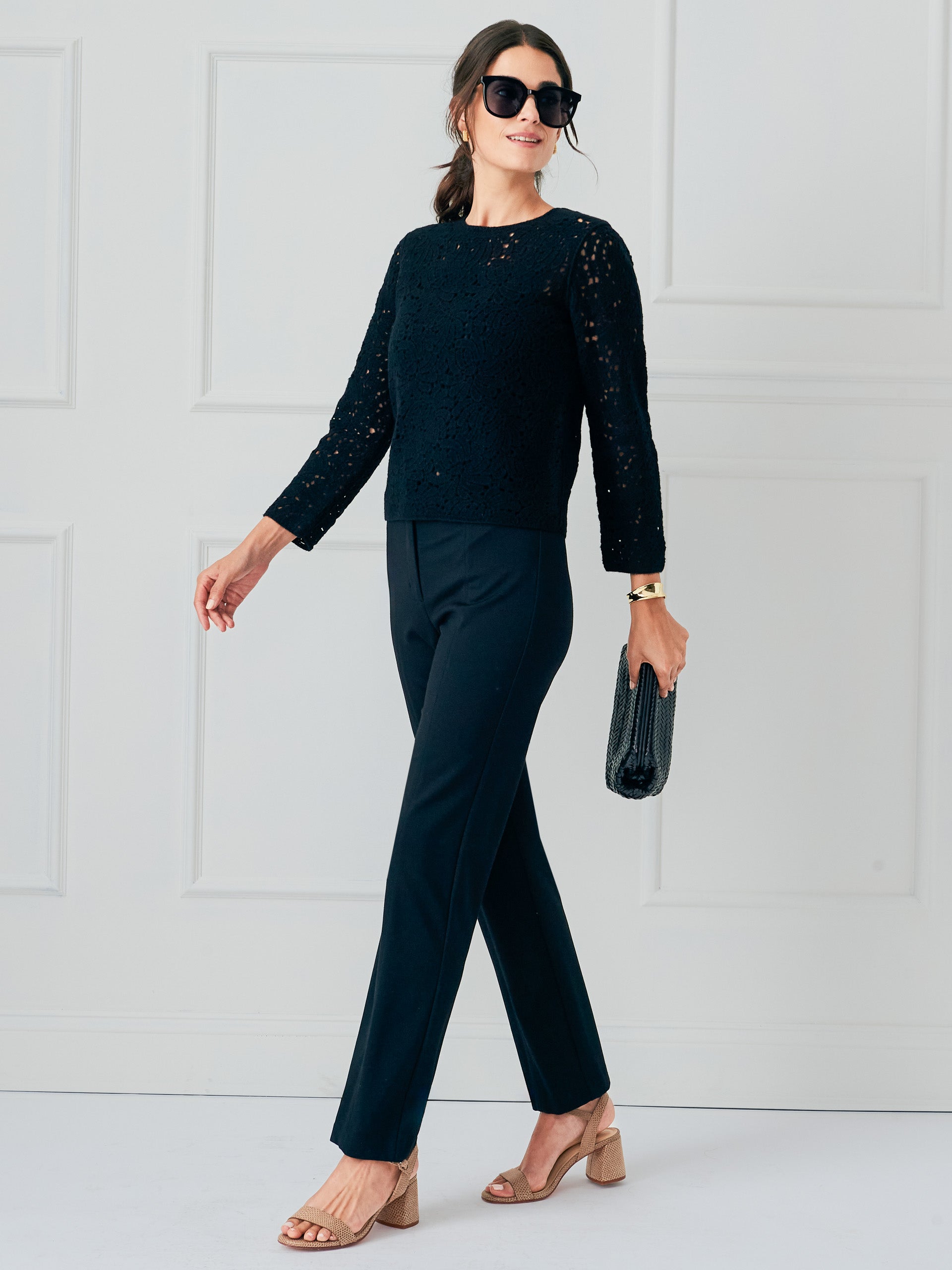 J.McLaughlin Sidra sweater in black made with wool.