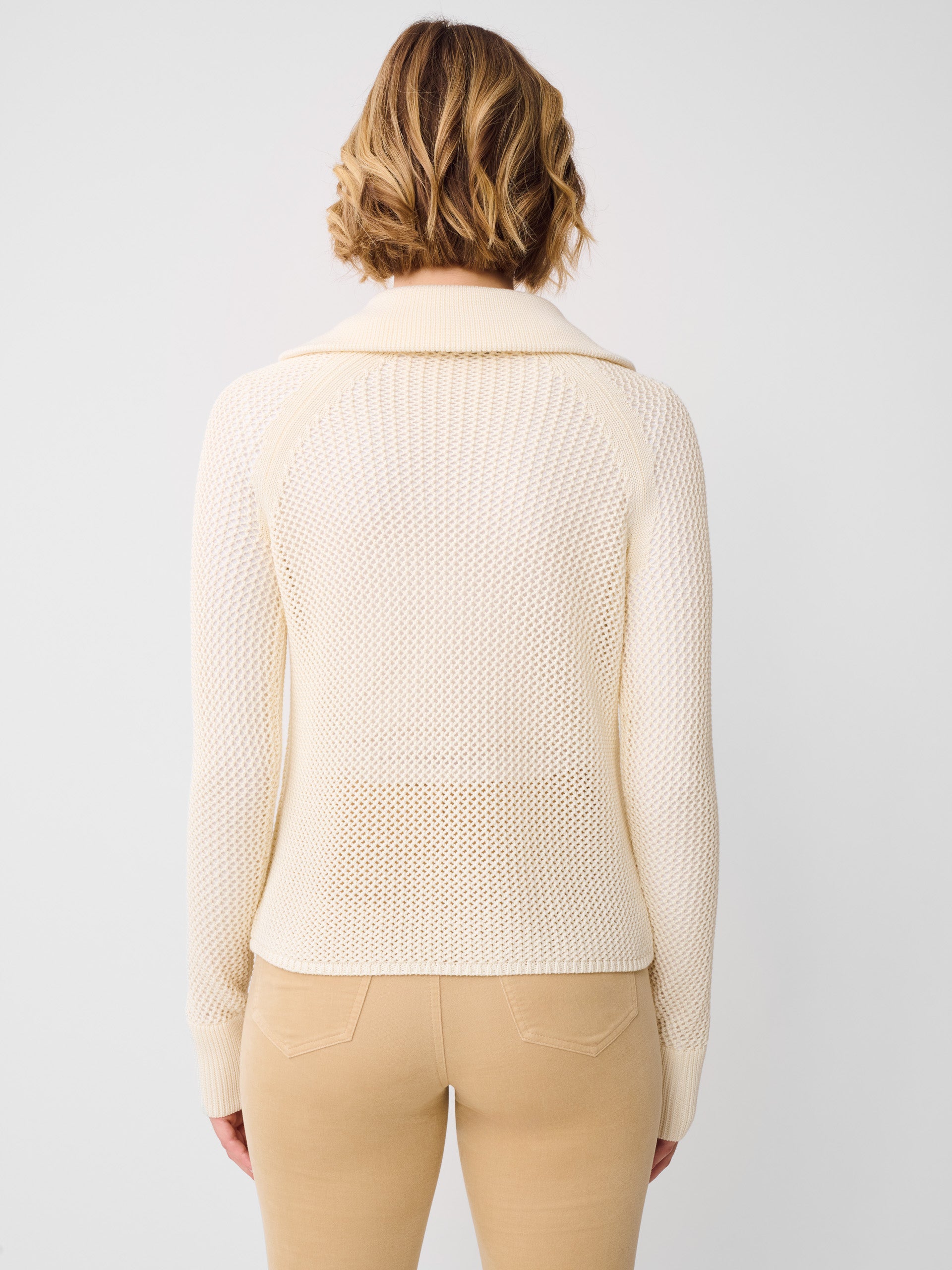 J.McLaughlin Siri sweater in egret white made with cotton. 