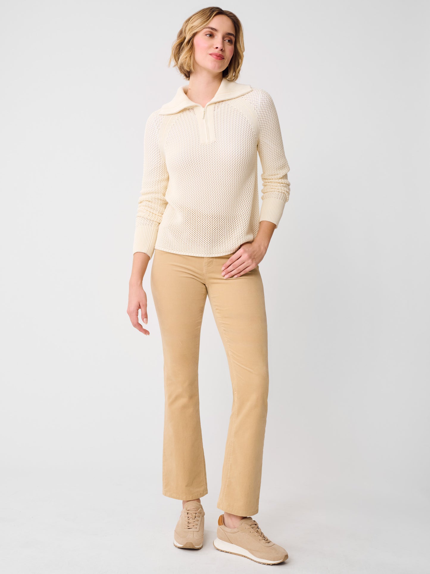 J.McLaughlin Siri sweater in egret white made with cotton. 