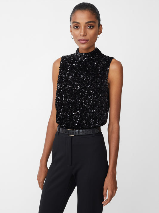 J.McLaughlin Leeza sleeveless top in black made with polyester.