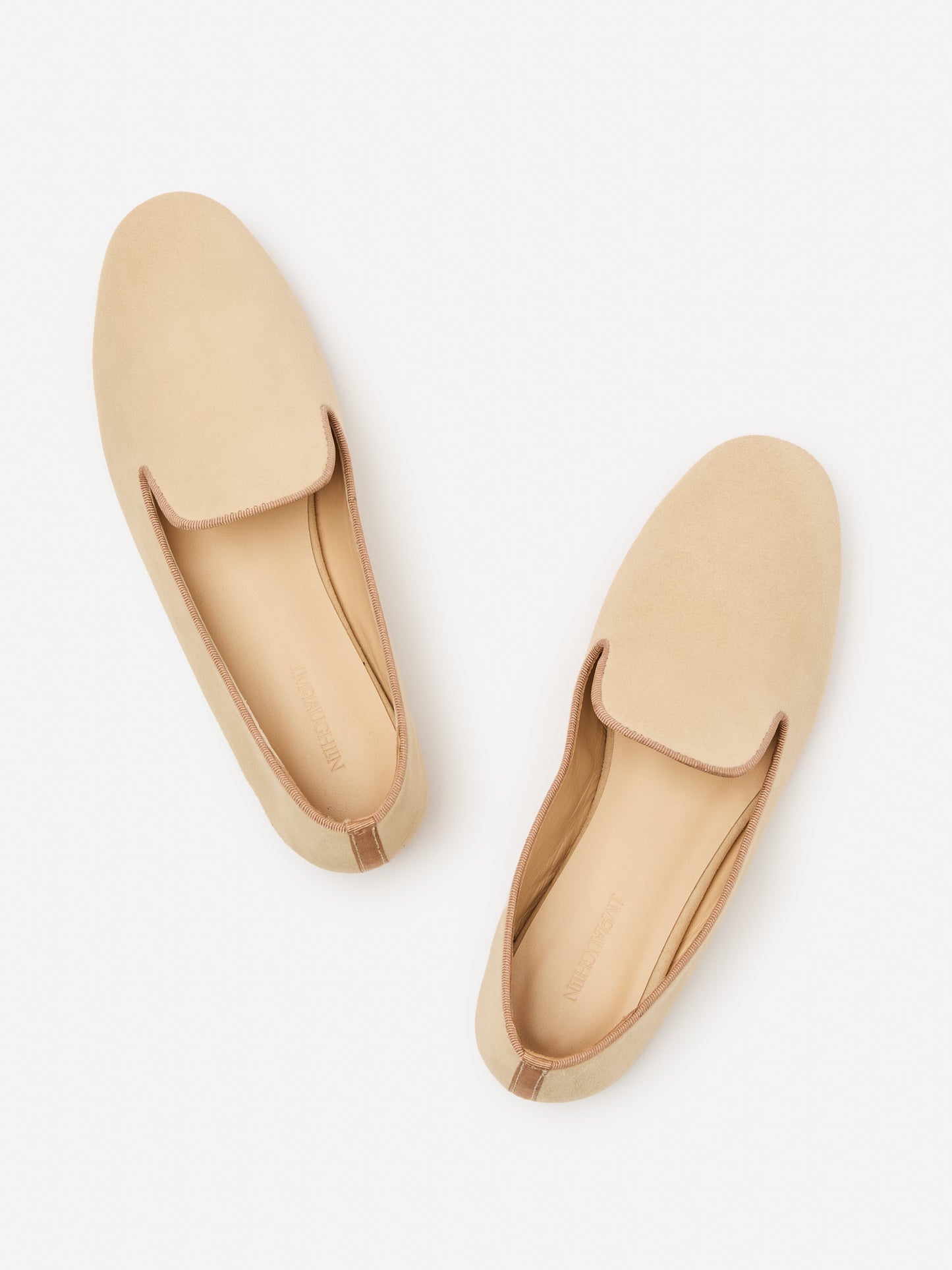 J.McLaughlin Sloane loafers in neutral made with suede.