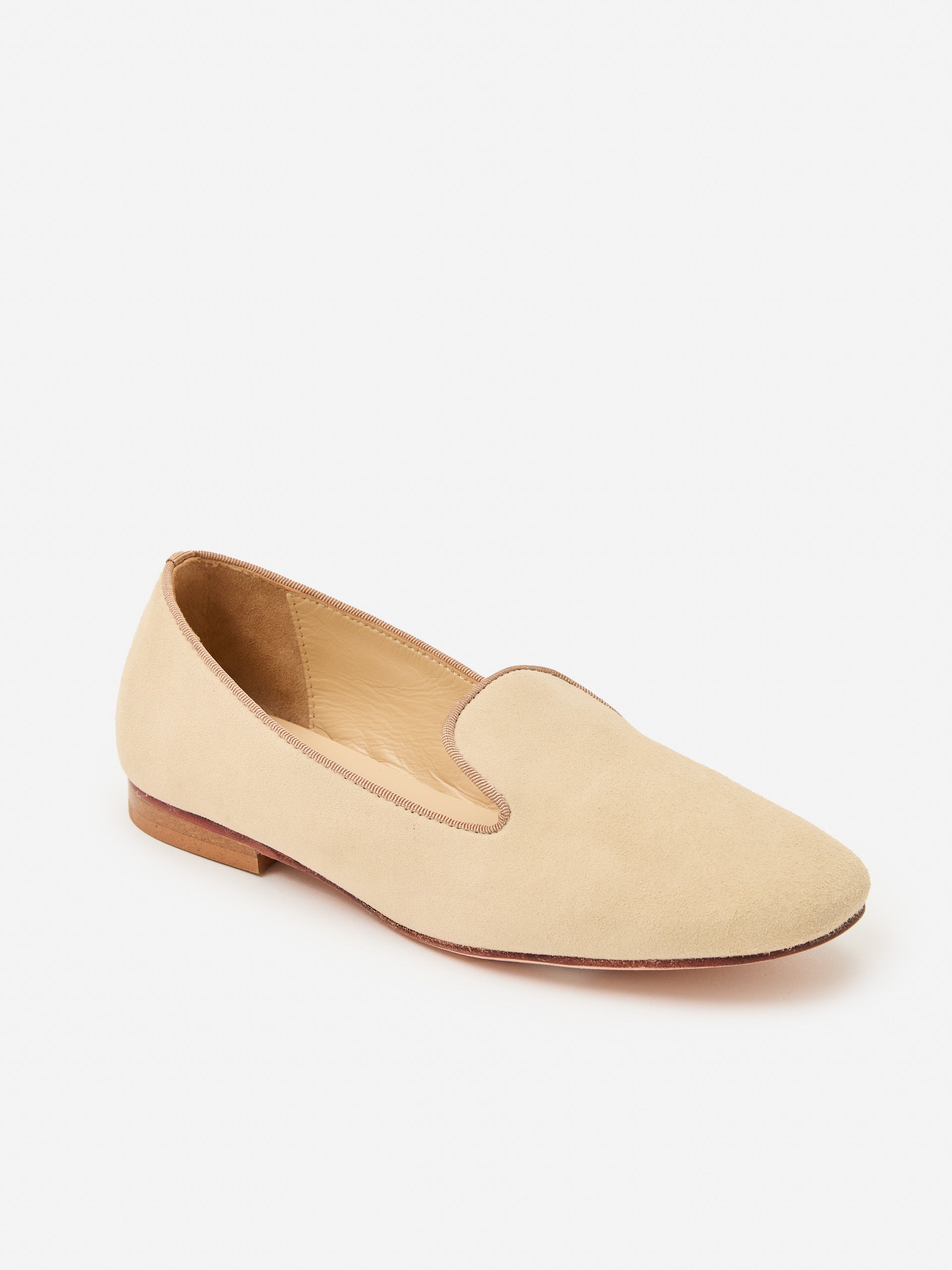 J.McLaughlin Sloane loafers in neutral made with suede.