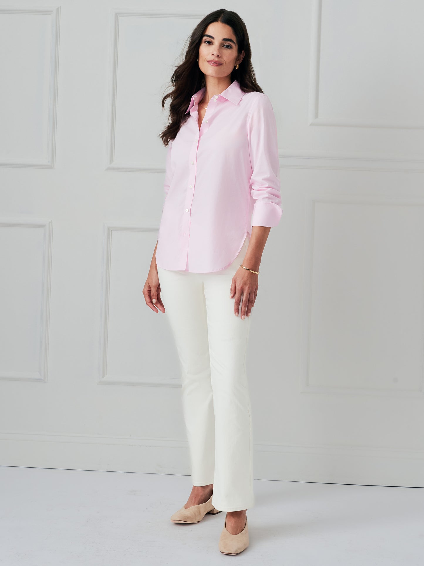 J.McLaughlin Sloane shirt in pink made with cotton.