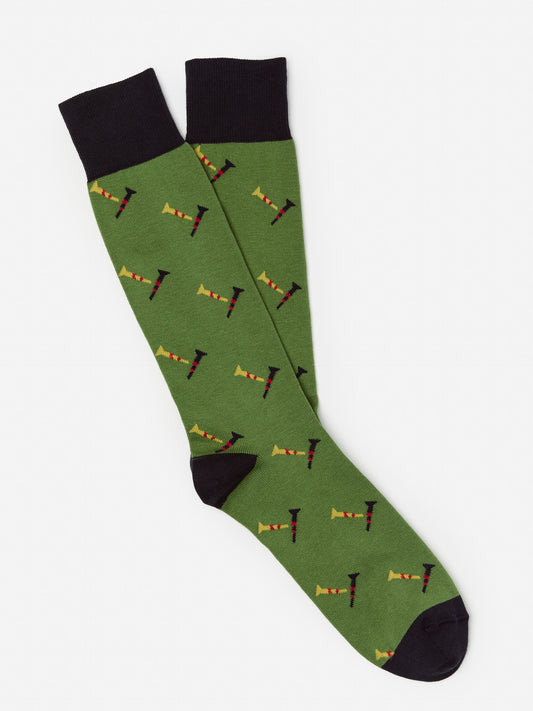 J.McLaughlin socks in dark green/navy made with pima cotton.
