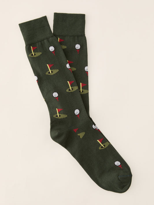J.McLaughlin socks in hunter green made with pima cotton.