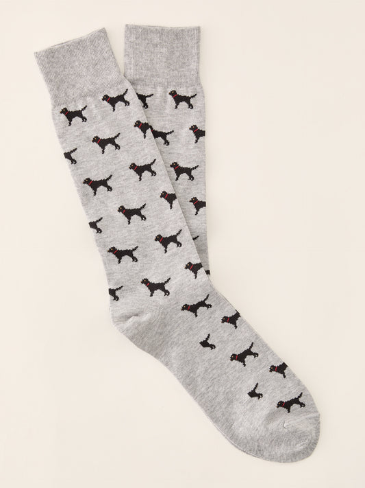 J.McLaughlin socks in light heather gray/black made with pima cotton.