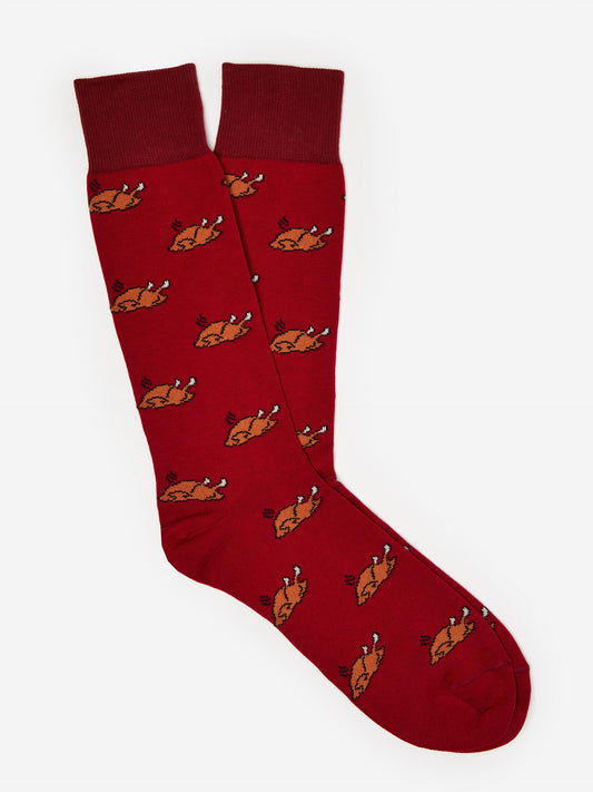 J.McLaughlin Socks in dark red/brown made with cotton.
