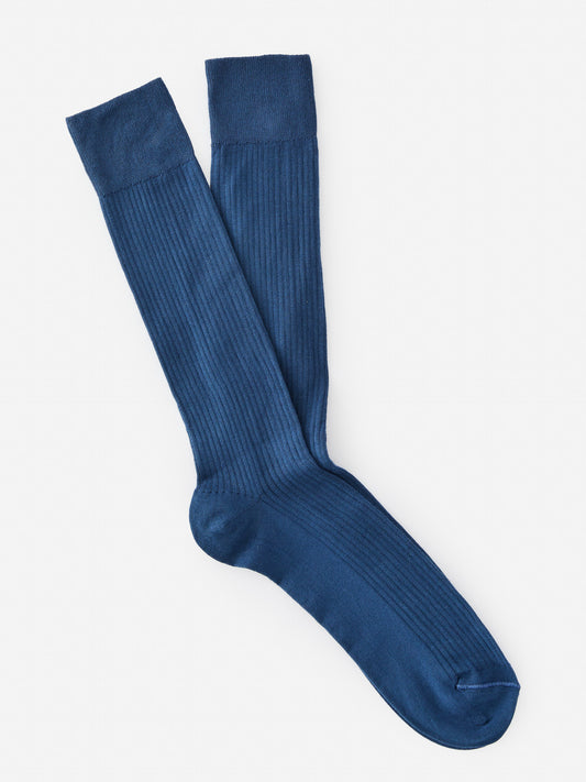 J.McLaughlin Socks in cobalt blue made with pima cotton.