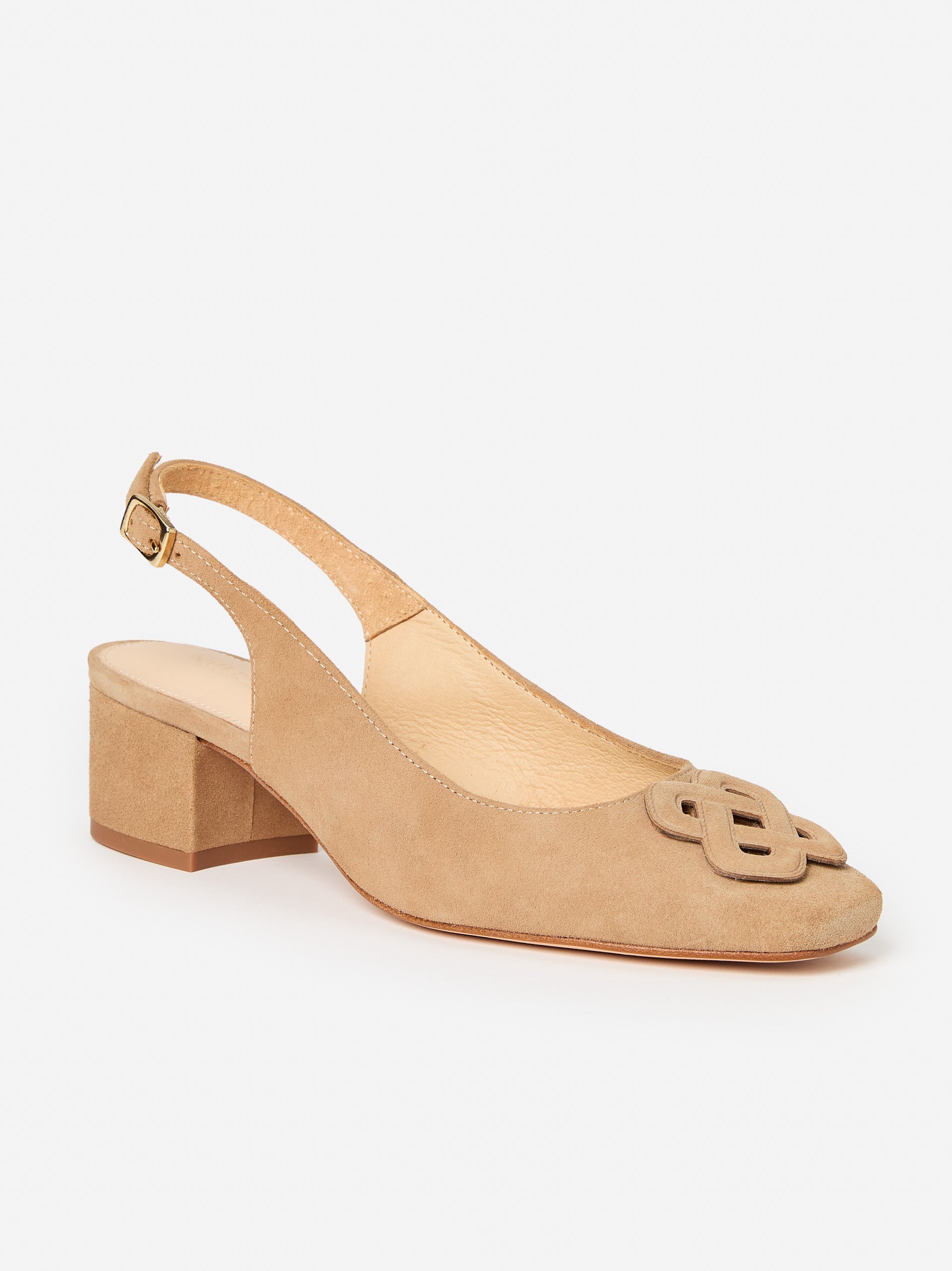 J.McLaughlin Sofia shoe in Camel made with Suede. 