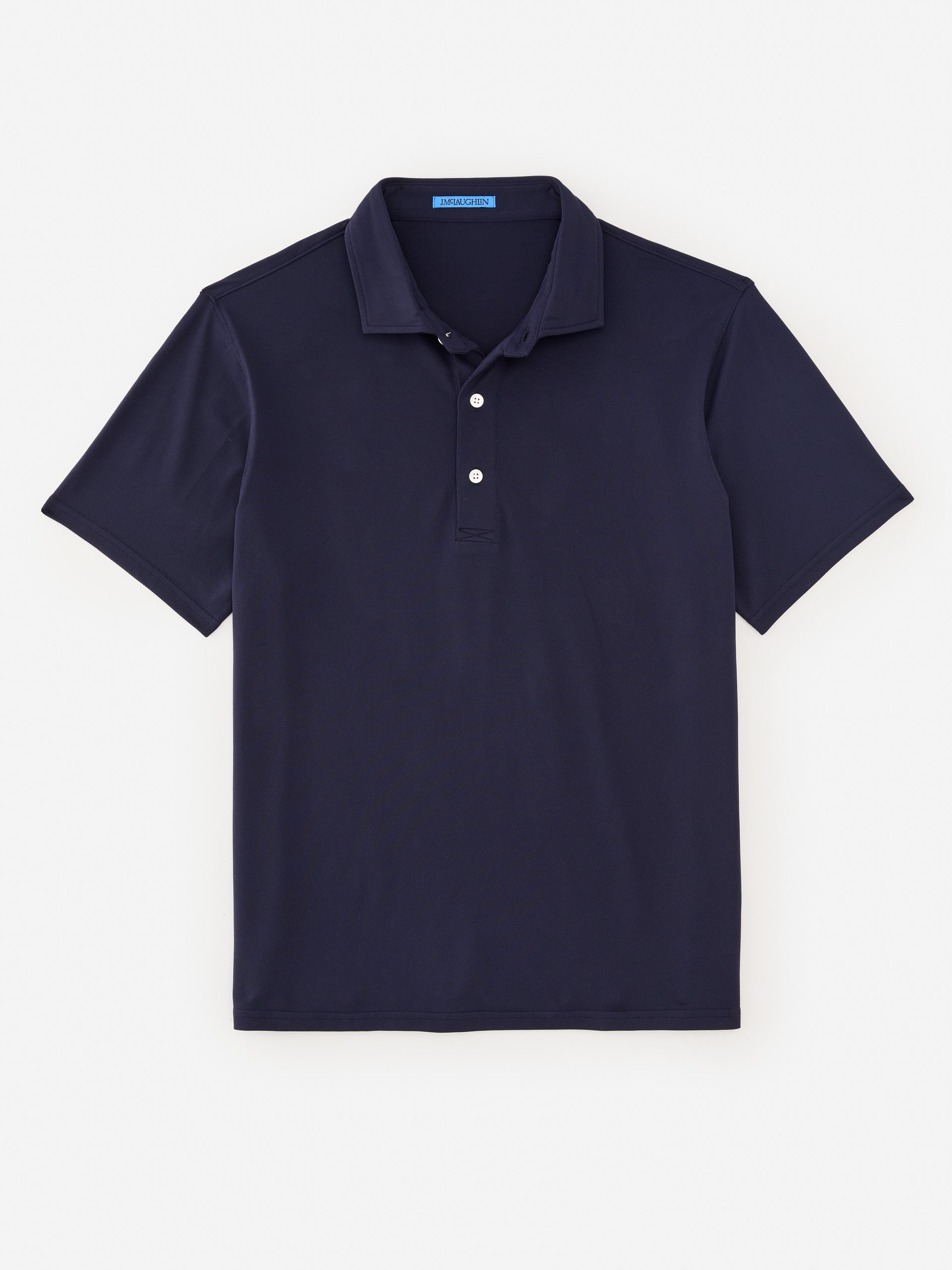 J.McLaughlin Peak performance polo in navy made with polyester/spandex