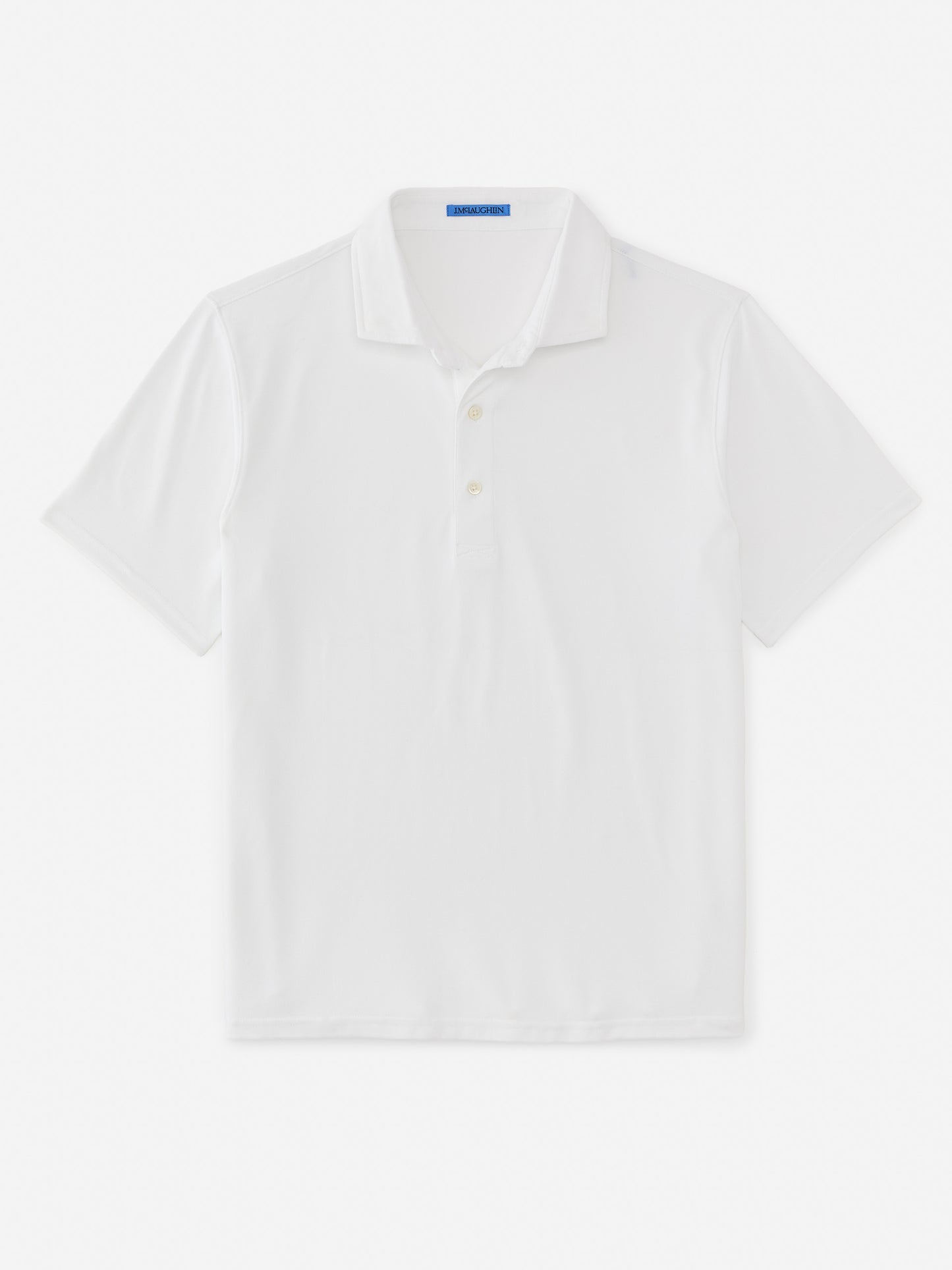 J.McLaughlin Springer performance polo in white made with polyester/spandex