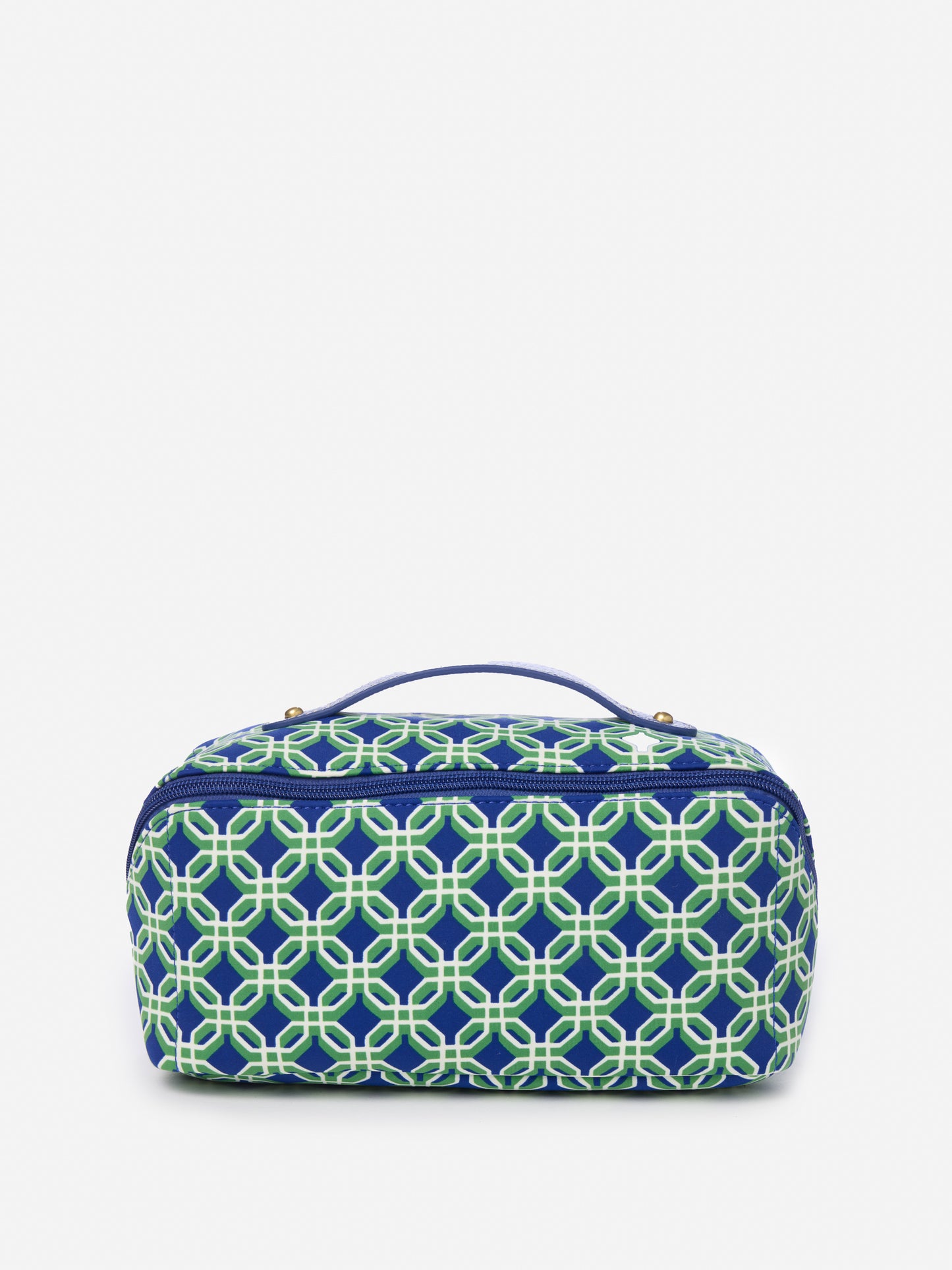 J.McLaughlin Stash cosmetic bag in  blue/green made with nylon.
