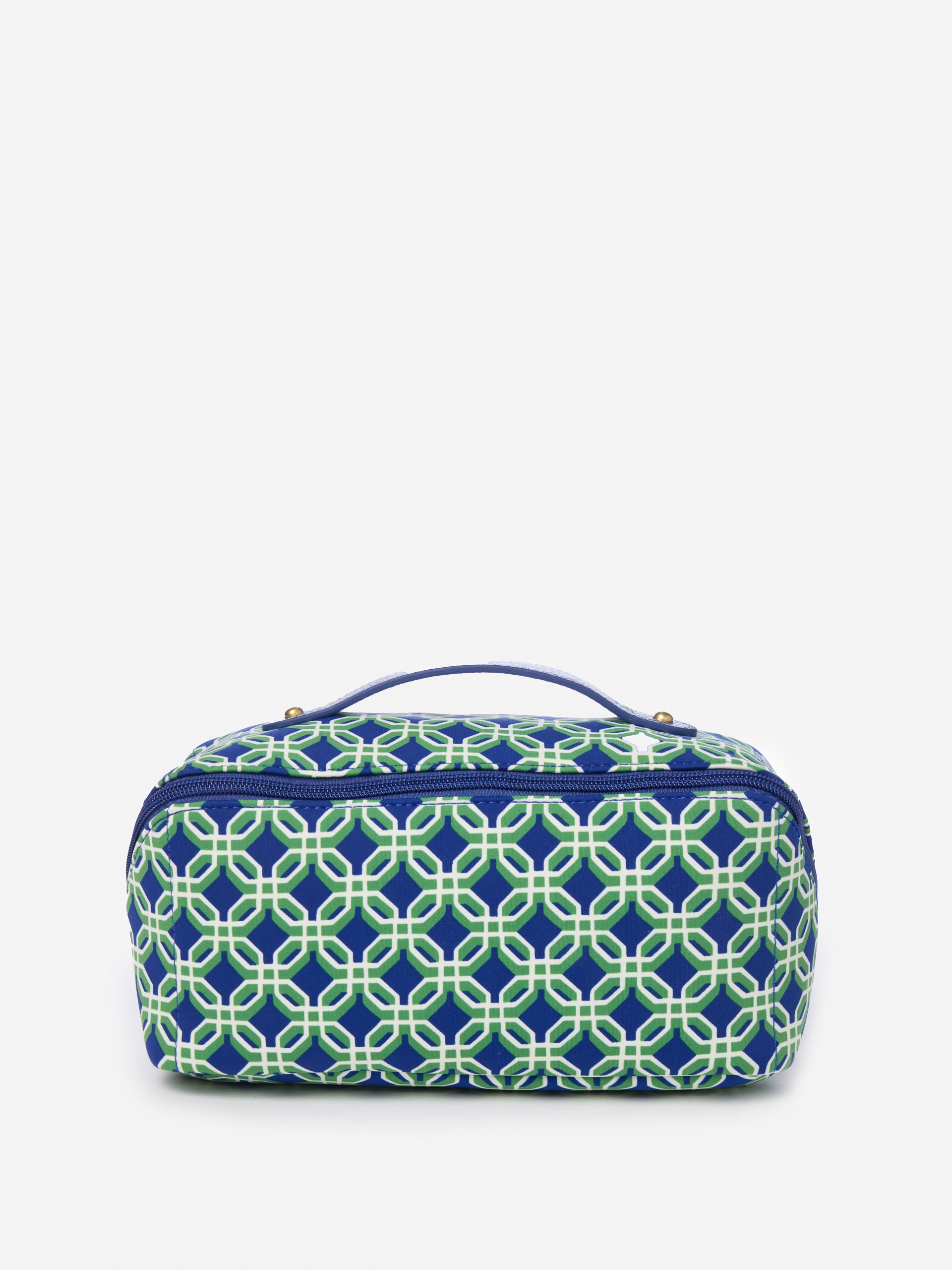 J.McLaughlin Stash cosmetic bag in  blue/green made with nylon.